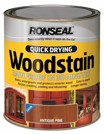 Ronseal Quick Drying Woodstain Satin Antique Pine 750ml - Image