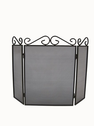 Manor Scroll Top 3 Fold Black Fireguard 2010