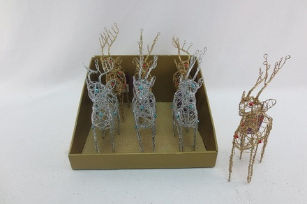 Christmas Glitter Wire Bead Reindeer - Image