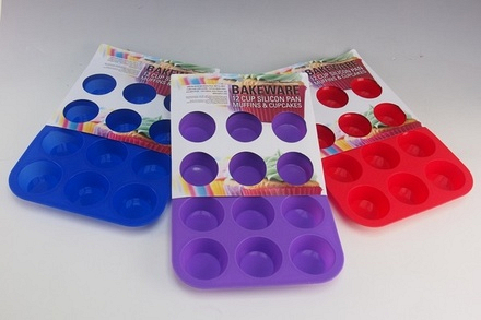 Silicone Pan 12 Cup Muffin and Cupcake Tray - Image
