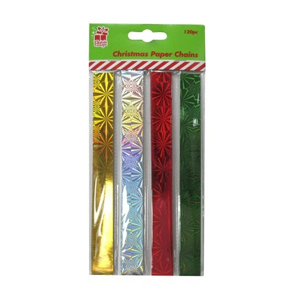 Christmas Holographic Paper Chains 120pcs - Image