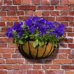 16in Metal Flat Bar Wall Basket. Flowers not included - Image