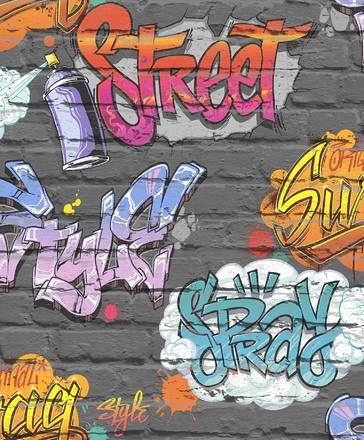 Street Style Black Freestyle L19701 Muriva Wallpaper - Image
