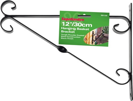 SupaGarden Black Basket Bracket 12in - Image
