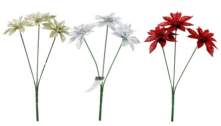 Poinsettia Pick Glitter - Image