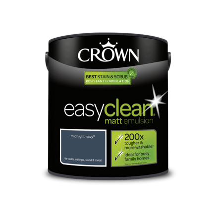 Crown Retail Easy Clean Matt Emulsion 2.5L Midnight Navy (Hi Res) [5093501]