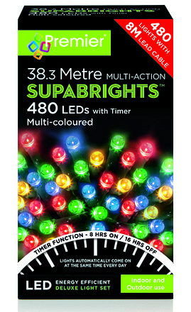 480 Multi-Action LED Cluster Lights Multi-Colour - Image