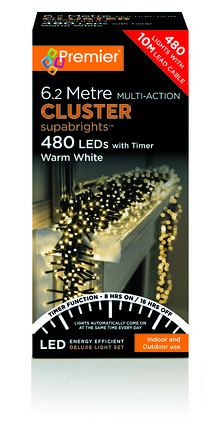 480 Multi-Action LED Cluster Lights Warm White - Image