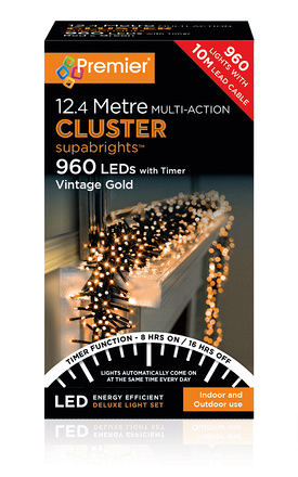 960 Multi-Action LED Cluster Lights Vintage Gold - Image