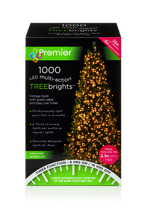 Treebrights 1000 Multi-Action LED Timer Lights Vintage Gold - Image