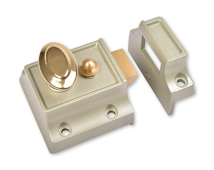 NLS201 Narrow Traditional Nightlatch Champagne