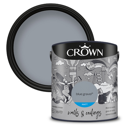 Crown Paints Matt Emulsion Blue Gravel 2.5L - Image