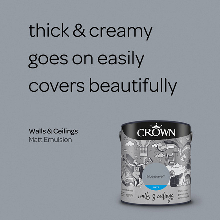 5093435 - Crown - Walls and Ceilings - Matt Emulsion - blue gravel - 2.5L - S3