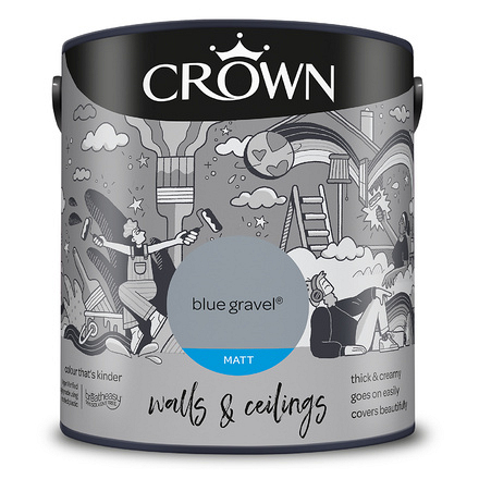 5093435 - Crown - Walls and Ceilings - Matt Emulsion - blue gravel - 2.5L - S8