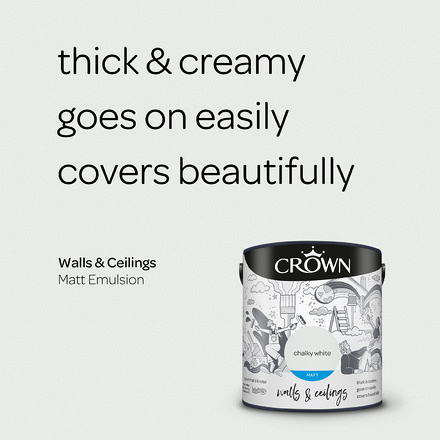 5093436 - Crown - Walls and Ceilings - Matt Emulsion - chalky white - 2.5L - S3