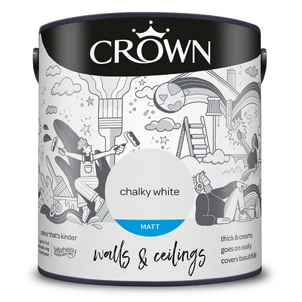 5093436 - Crown - Walls and Ceilings - Matt Emulsion - chalky white - 2.5L - S8