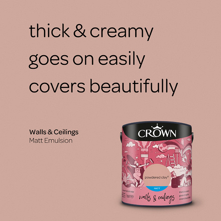 5093438 - Crown - Walls and Ceilings - Matt Emulsion - powdered clay - 2.5L - S3