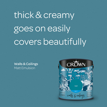 5093442 - Crown - Walls and Ceilings - Matt Emulsion - teal - 2.5L - S3