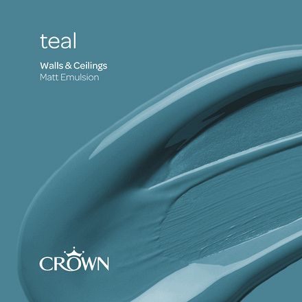 5093442 - Crown - Walls and Ceilings - Matt Emulsion - teal - 2.5L - S6