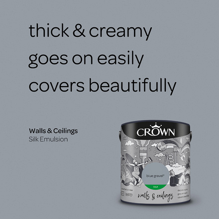 5093459 - Crown - Walls and Ceilings - Silk Emulsion - blue gravel - 2.5L - S3