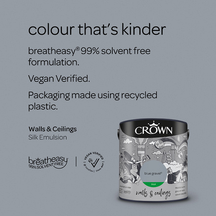 5093459 - Crown - Walls and Ceilings - Silk Emulsion - blue gravel - 2.5L - S4