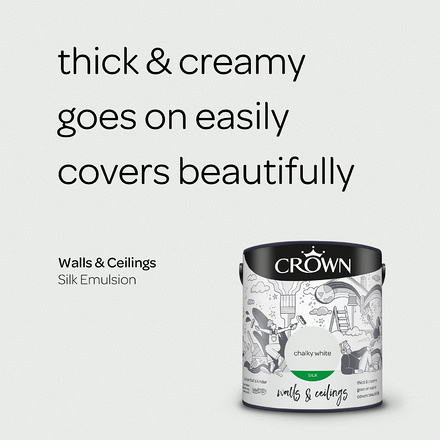 5093460 - Crown - Walls and Ceilings - Silk Emulsion - chalky white - 2.5L - S3