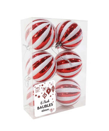 Baubles Ribbed 6 x 60mm - Image
