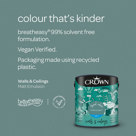 5096477 - Crown - Walls and Ceilings - Matt Emulsion - botany bay - 2.5L - S4