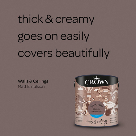 5096478 - Crown - Walls and Ceilings - Matt Emulsion - country farmhouse - 2.5L - S3