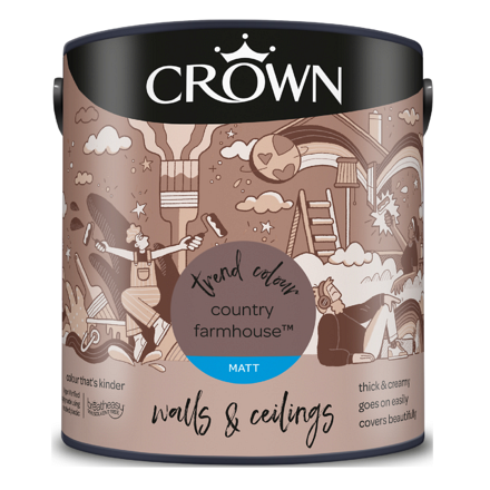 5096478 - Crown - Walls and Ceilings - Matt Emulsion - country farmhouse - 2.5L - S8
