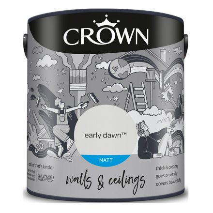 5096480 - Crown - Walls and Ceilings - Matt Emulsion - early dawn - 2.5L - S8