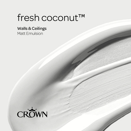 5096483 - Crown - Walls and Ceilings - Matt Emulsion - fresh coconut - 2.5L - S6