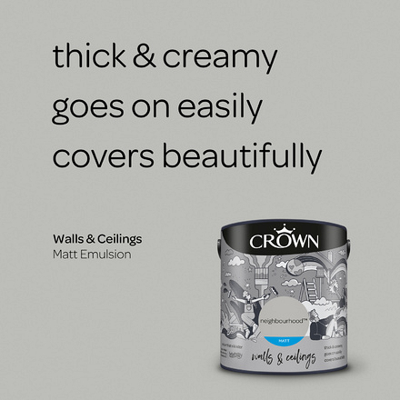 5096489 - Crown - Walls and Ceilings - Matt Emulsion - neighbourhood - 2.5L - S3