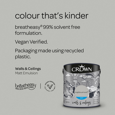 5096489 - Crown - Walls and Ceilings - Matt Emulsion - neighbourhood - 2.5L - S4