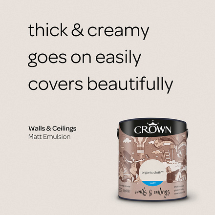 5096490 - Crown - Walls and Ceilings - Matt Emulsion - organic cloth - 2.5L - S3