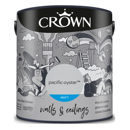 5096492 - Crown - Walls and Ceilings - Matt Emulsion - pacific oyster - 2.5L - S8