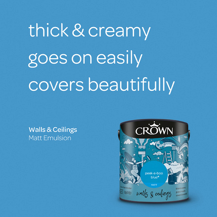 5096493 - Crown - Walls and Ceilings - Matt Emulsion - peek-a-boo blue - 2.5L - S3
