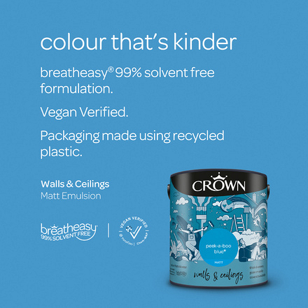 5096493 - Crown - Walls and Ceilings - Matt Emulsion - peek-a-boo blue - 2.5L - S4