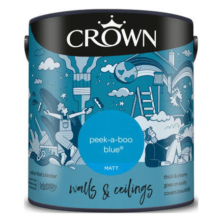 5096493 - Crown - Walls and Ceilings - Matt Emulsion - peek-a-boo blue - 2.5L - S8