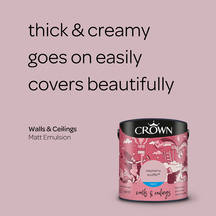 5096495 - Crown - Walls and Ceilings - Matt Emulsion - raspberry souffle - 2.5L - S3