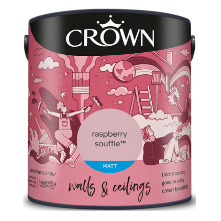 5096495 - Crown - Walls and Ceilings - Matt Emulsion - raspberry souffle - 2.5L - S8