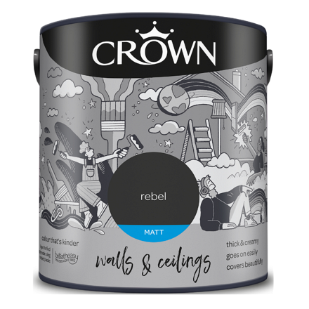 5095944 - Crown - Walls and Ceilings - Matt Emulsion - rebel - 2.5L - S8