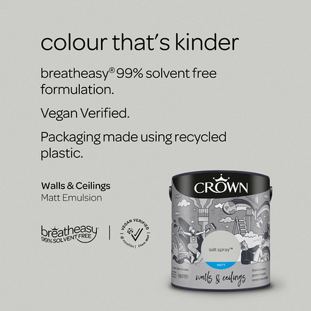 5096501 - Crown - Walls and Ceilings - Matt Emulsion - salt spray - 2.5L - S4