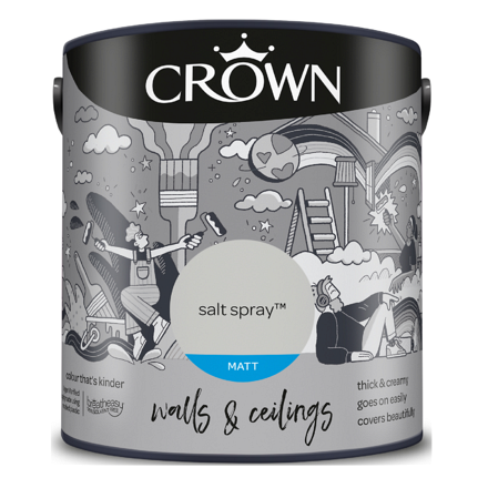 5096501 - Crown - Walls and Ceilings - Matt Emulsion - salt spray - 2.5L - S8