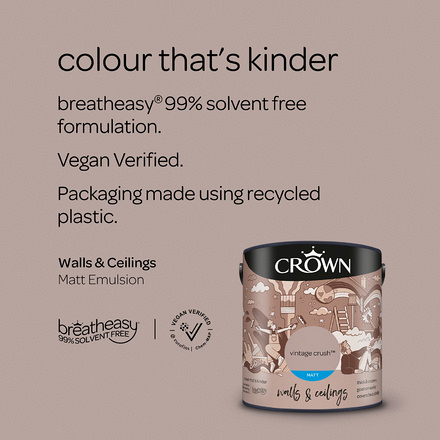 5096505 - Crown - Walls and Ceilings - Matt Emulsion - vintage crush - 2.5L - S4