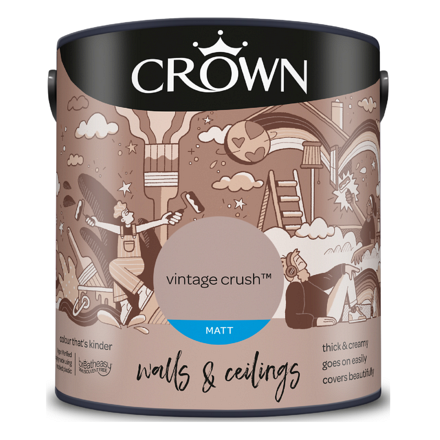 5096505 - Crown - Walls and Ceilings - Matt Emulsion - vintage crush - 2.5L - S8