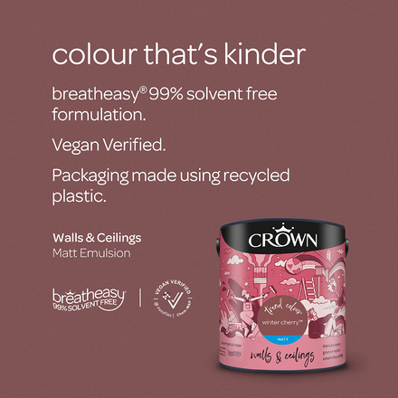 5096507 - Crown - Walls and Ceilings - Matt Emulsion - winter cherry - 2.5L - S4