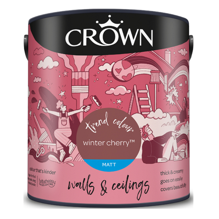 5096507 - Crown - Walls and Ceilings - Matt Emulsion - winter cherry - 2.5L - S8