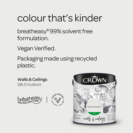 5096520 - Crown - Walls and Ceilings - Silk Emulsion - fresh coconut - 2.5L - S4