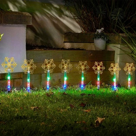 10 Snowflake Stakes Multi Coloured - Image